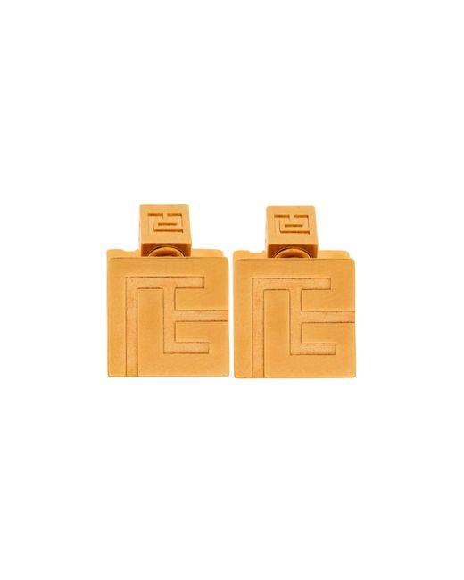 Balmain Orange 3D Pb Hoop Earrings