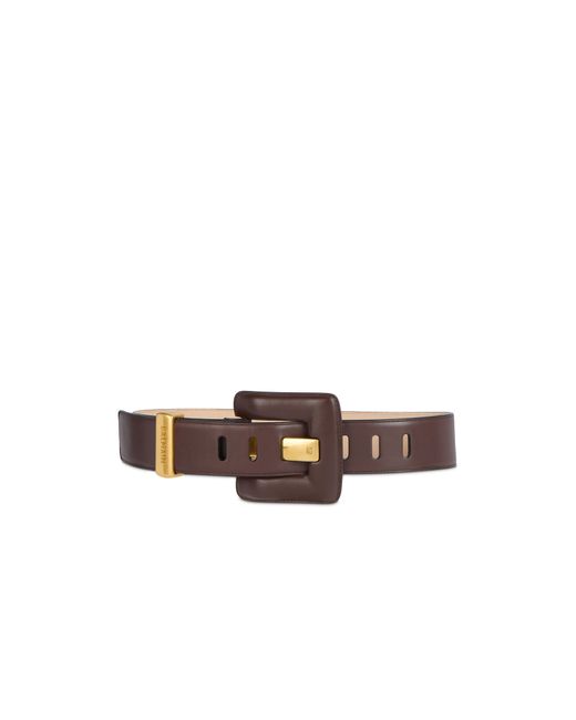Balmain Brown Anthem Large Smooth Leather Belt