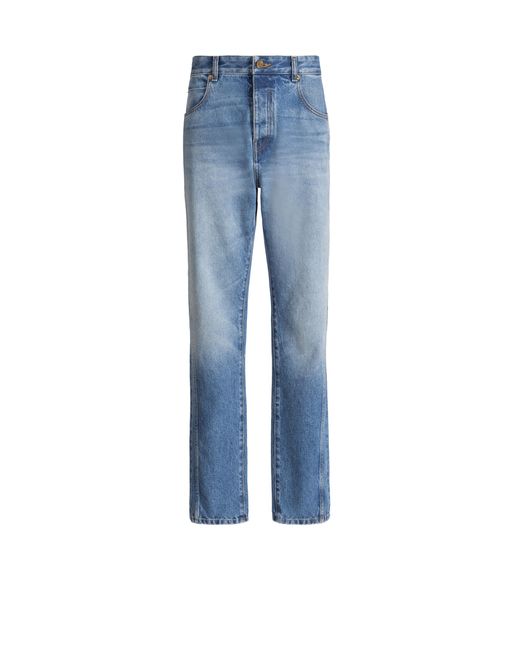 Balmain Blue Straight-Leg Denim Jeans for men