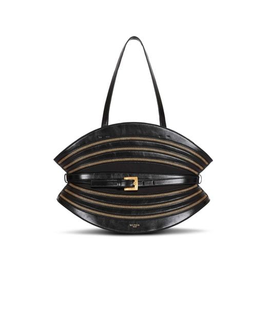 Balmain Black Medium Shuffle Zips Bag