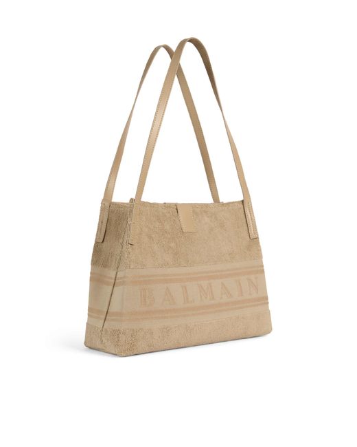 Borsa Shopper Release Piccola di Balmain in Natural