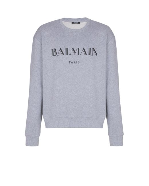 Balmain Blue Printed Sweatshirt for men