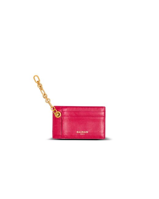 Balmain Pink Pulse Lambskin Leather Card Holder
