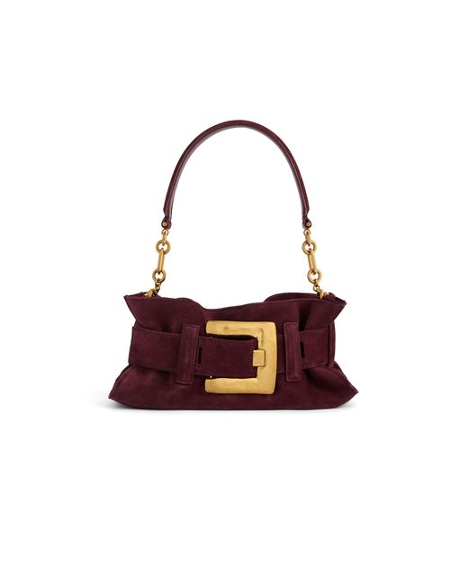 Balmain White Anthem Mini Suede Leather Bag
