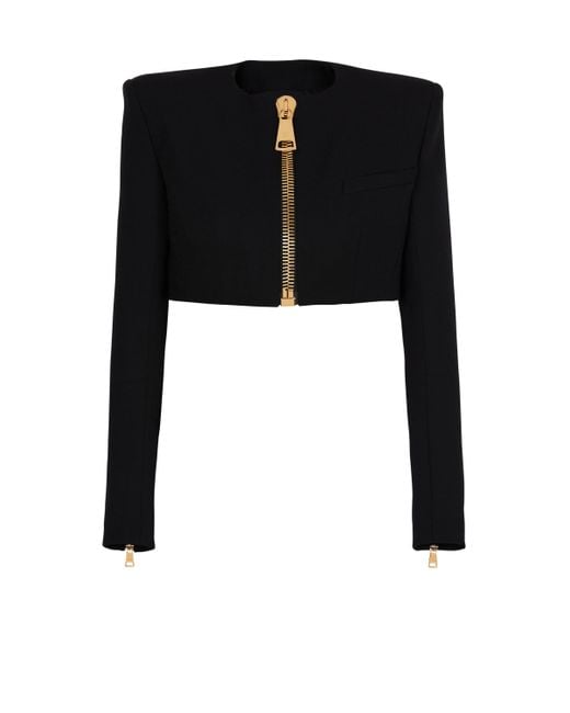 Balmain Black Cropped Jacket