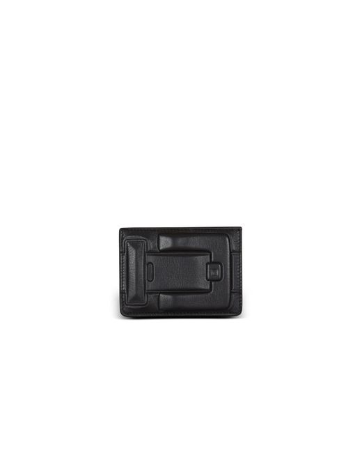 Balmain White Anthem Calfskin Leather Card Holder