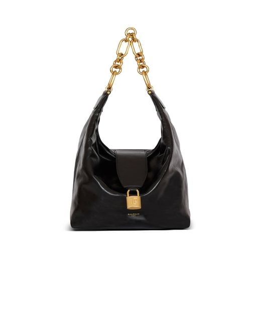 Balmain Black Sync Hobo Bag
