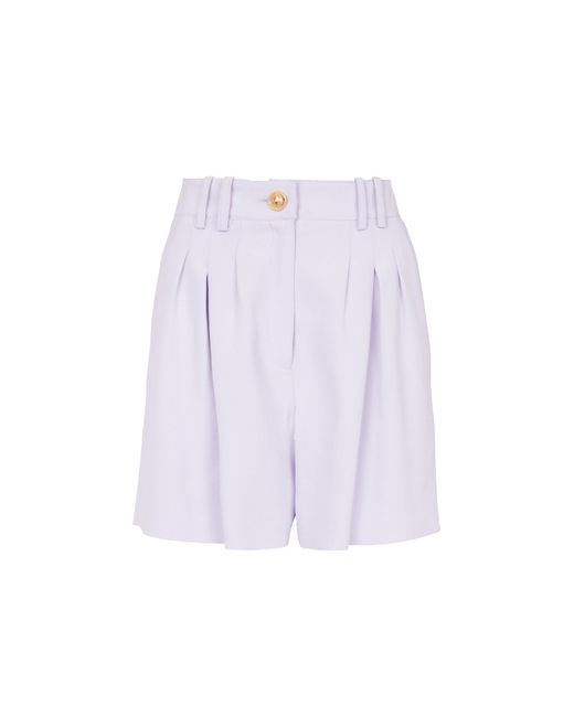 Balmain White Flared Crepe Shorts