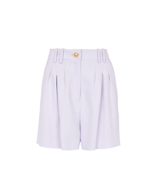 Balmain White Flared Crepe Shorts