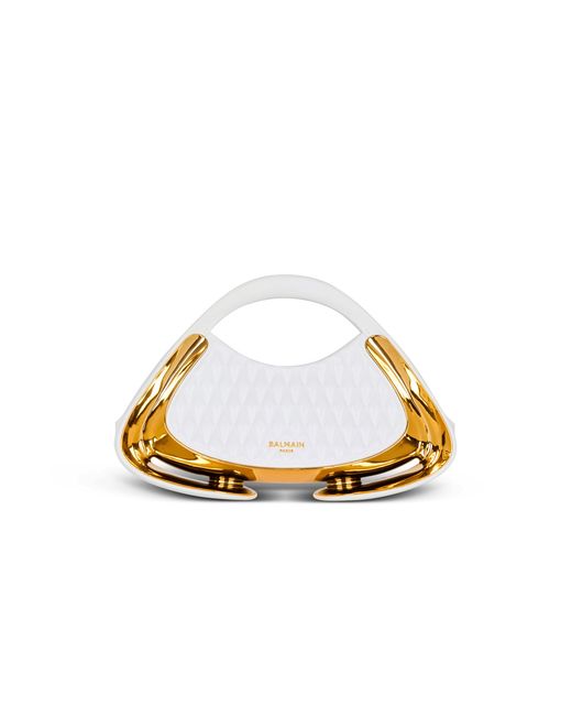 Balmain White Quilted Medium Jolie Madame Bag