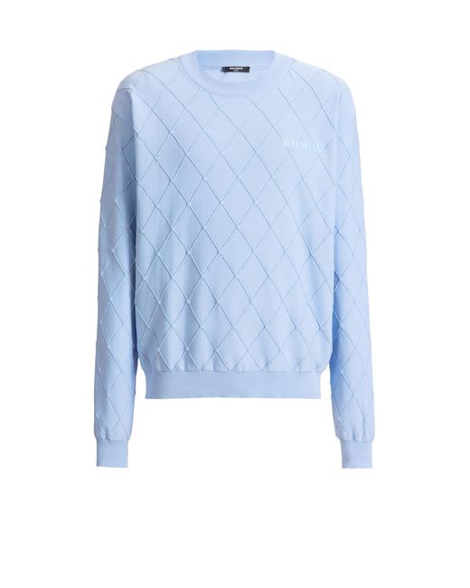 Balmain Blue Vintage Knit Jumper for men