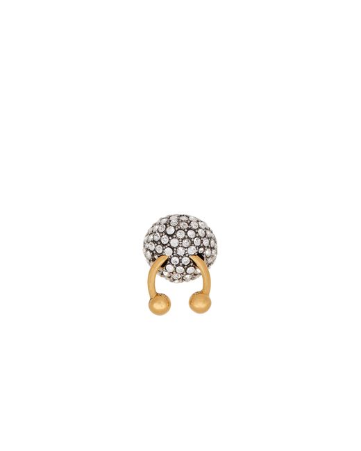 Balmain White Piercing Brass And Rhinestone Ring