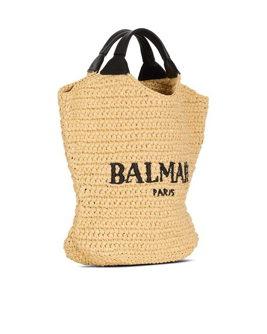 Borsa Shopper Mini All'Uncinetto di Balmain in Metallic