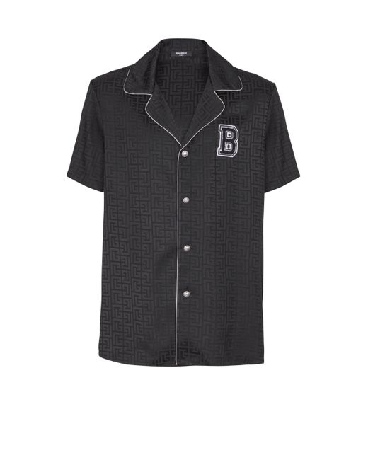 Balmain Black Varsity Pyjama Shirt for men