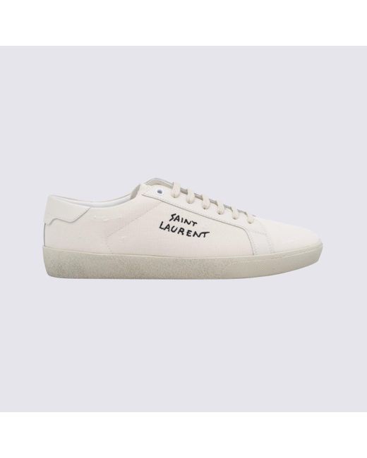 Saint Laurent White Leather Court Classic Sneakers for men
