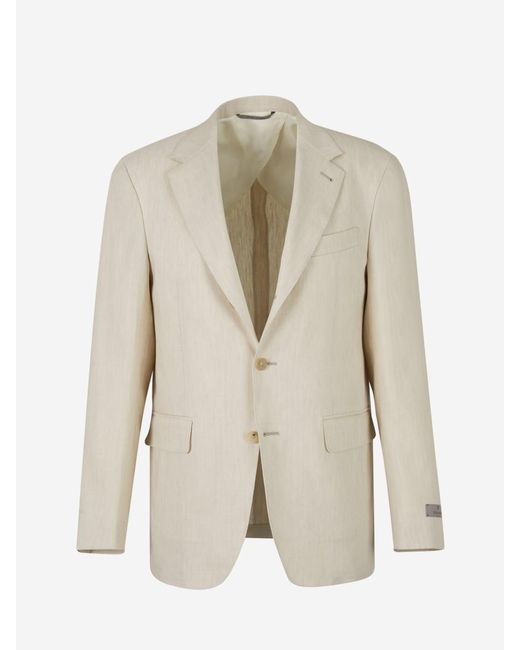 Canali Natural Wool And Linen Blazer for men