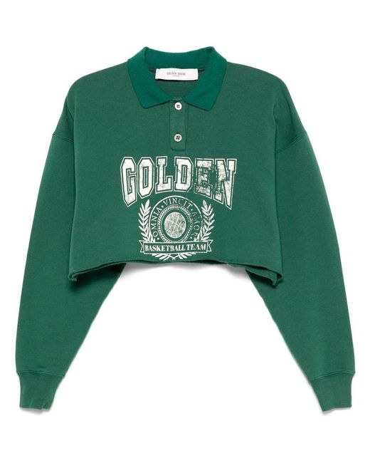 Golden Goose Deluxe Brand Green Cropped Forest Sweatshirt