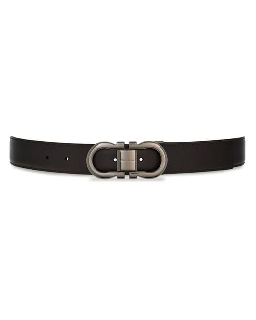 Ferragamo Black Gacini Leather Belt for men