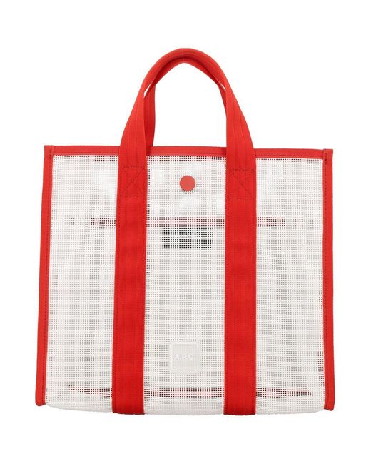 A.P.C. Red Cabas Louise Tote Bag