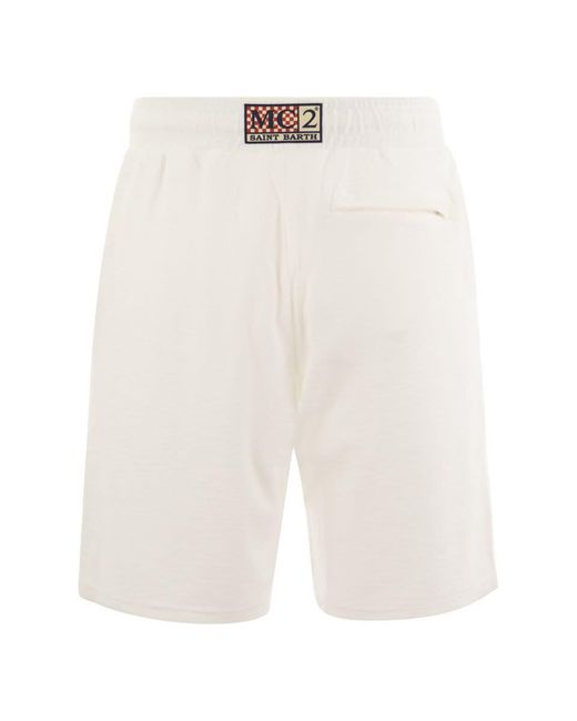 Mc2 Saint Barth White Sponge Bermuda Shorts for men