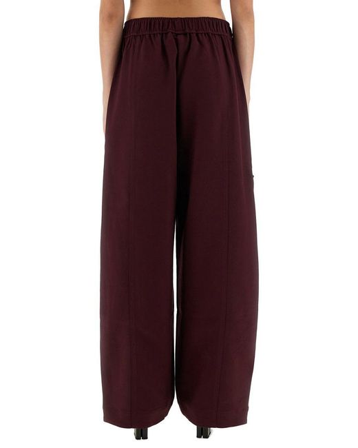 Ganni Red Twill Pants