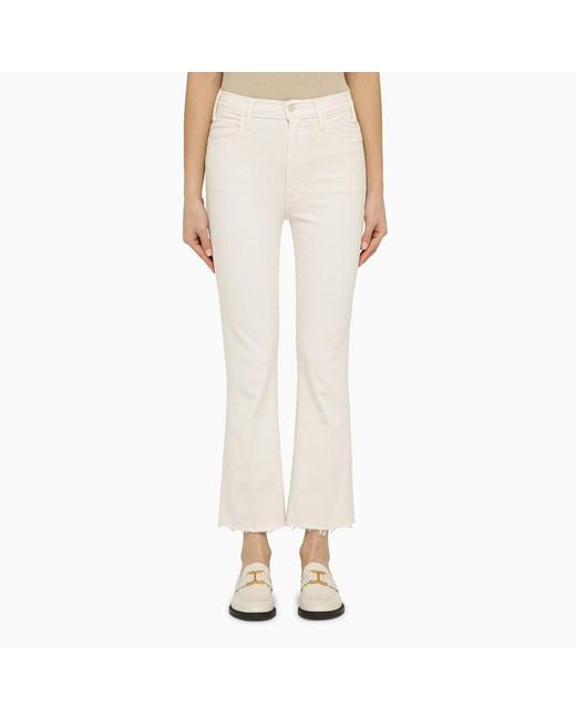 Mother Natural Jeans The Hustler Ankle Fray Cream