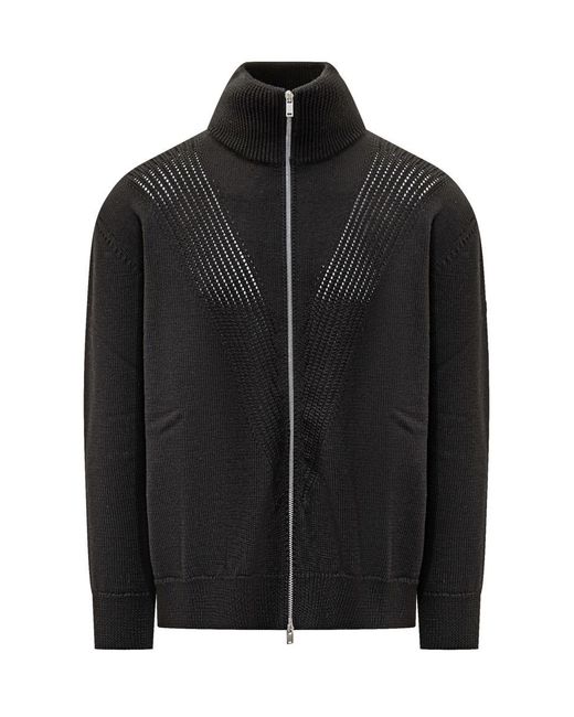 Jil Sander Black Cardigan In Technical Knit for men