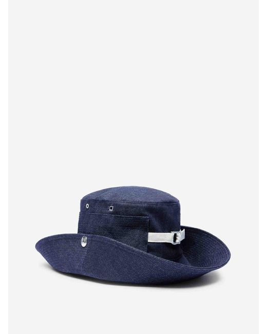 Jacquemus Blue Denim Fisherman Hat for men