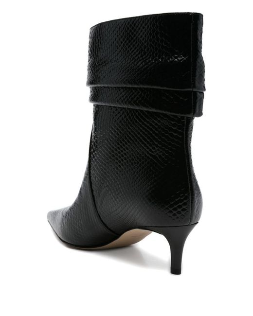 Michael Kors Black Textured Leather Ankle Boots