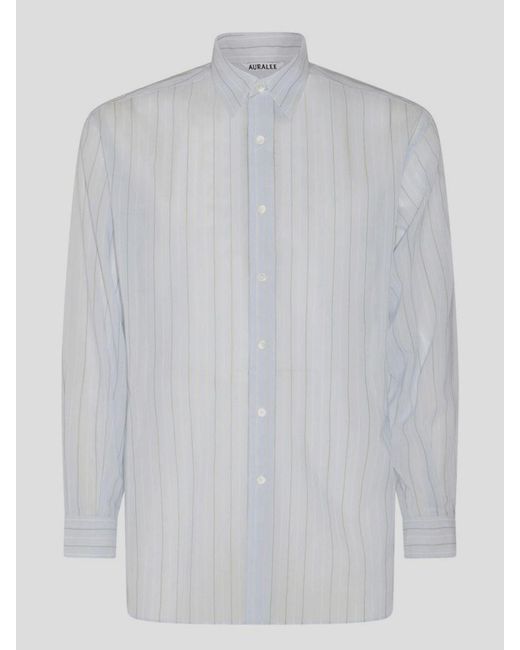 Auralee White Light Cotton Shirt for men