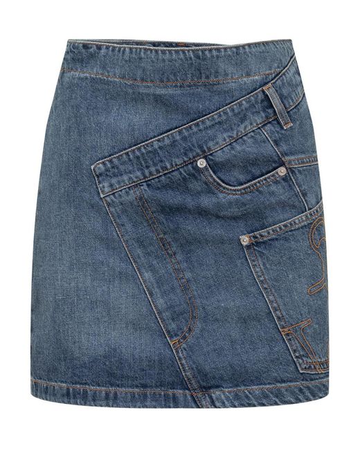 J.W. Anderson Blue Twisted Mini Skirt