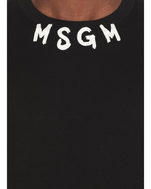 MSGM Black T-Shirts And Polos for men
