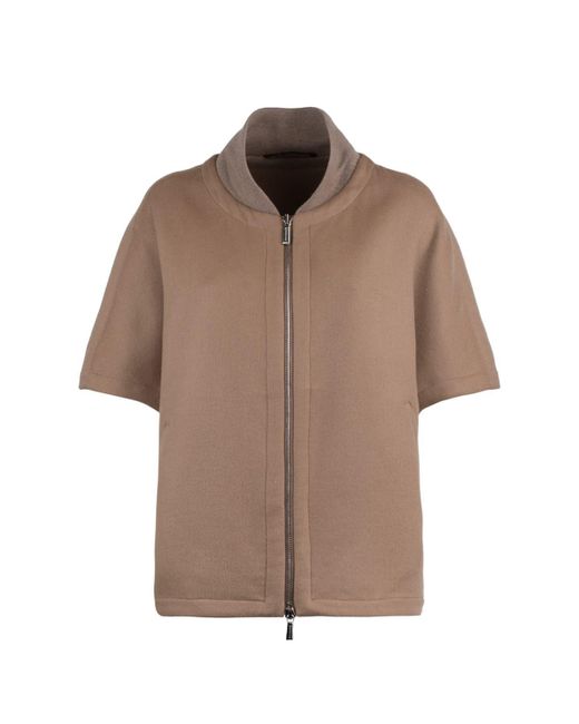 Moorer Brown Short Hazelnut Hood Matched With Down Jacket