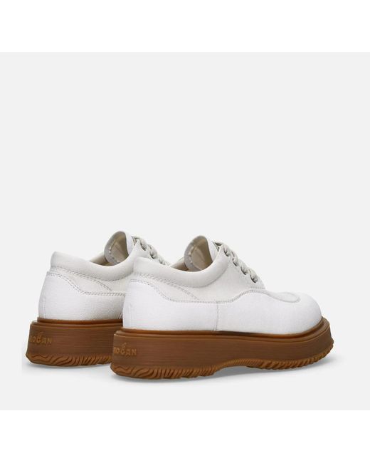 Hogan White Flat Shoes for men