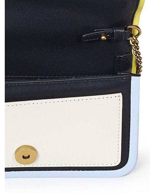 Pinko Blue Pocket Love Bag One Shoulder Bag