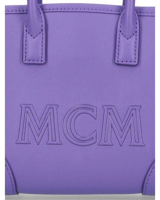 MCM Purple Munchen Tote Bag