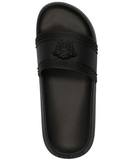 Versace Black 'palazzo' Rubber Slides for men