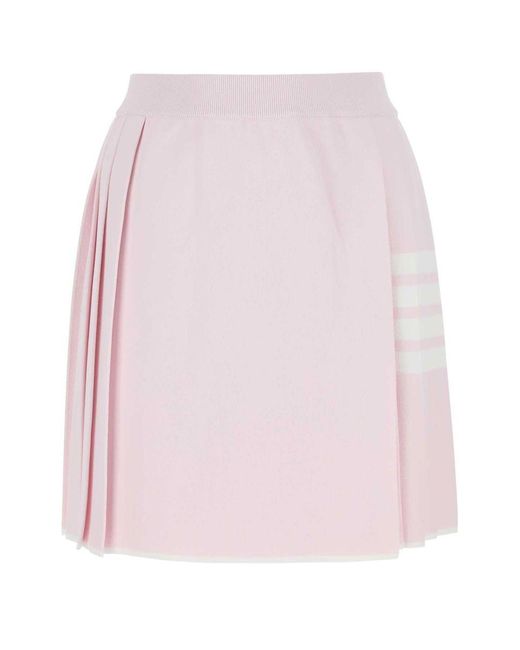 Thom Browne Pink Light Viscose Blend 4-Bar Skirt