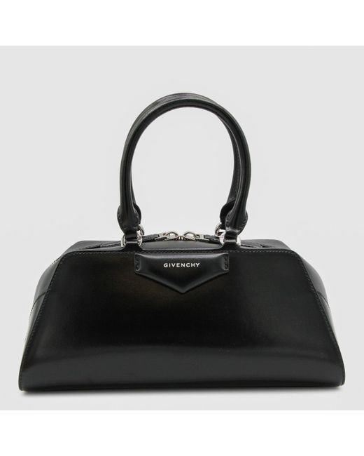 Givenchy Black Leather Antigona East-West Top Handle Bag