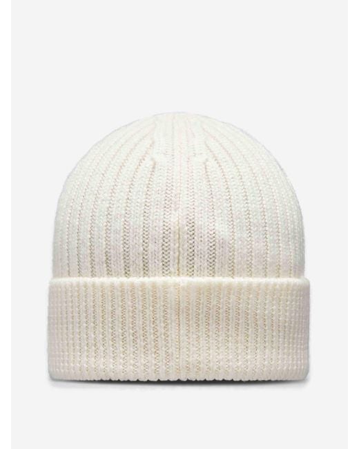 Moncler Natural Logo Wool Cap for men