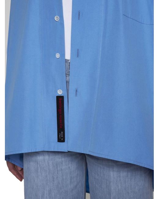 Bottega Veneta Blue Cotton-blend Oversize Shirt