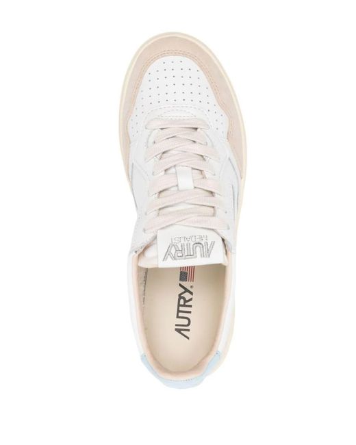 Autry White Medialist Low Leather Sneakers