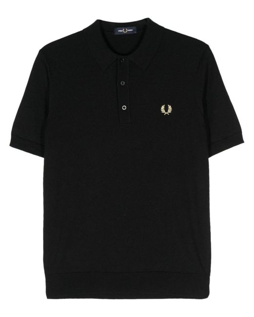 Fred Perry Black Wool And Cotton Blend Shirt for men
