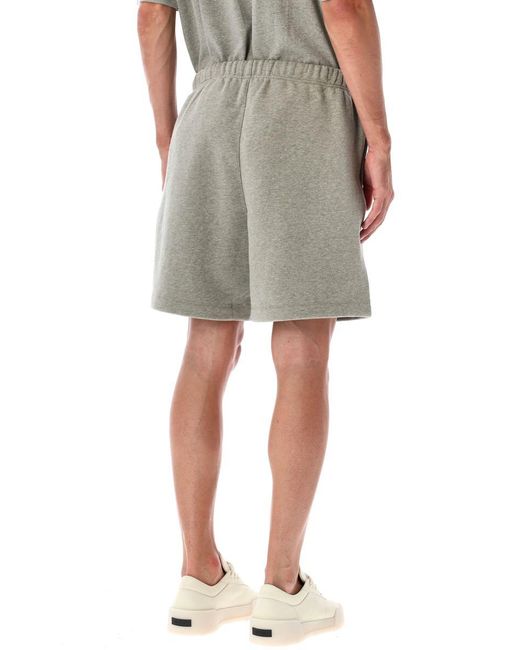Fear Of God Gray Soccer Fleece Sweatshort Concrete Heater for men