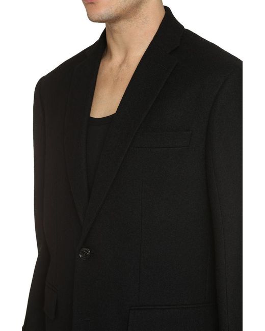 Burberry Black Single-Breasted Virgin Wool Jacket for men