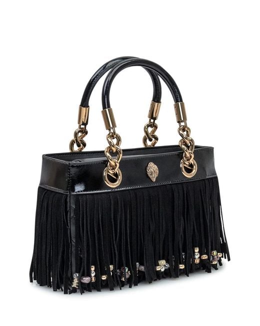 Kurt Geiger Black Kurt Geiger Kensington Hand Bag With Fringes And Studs