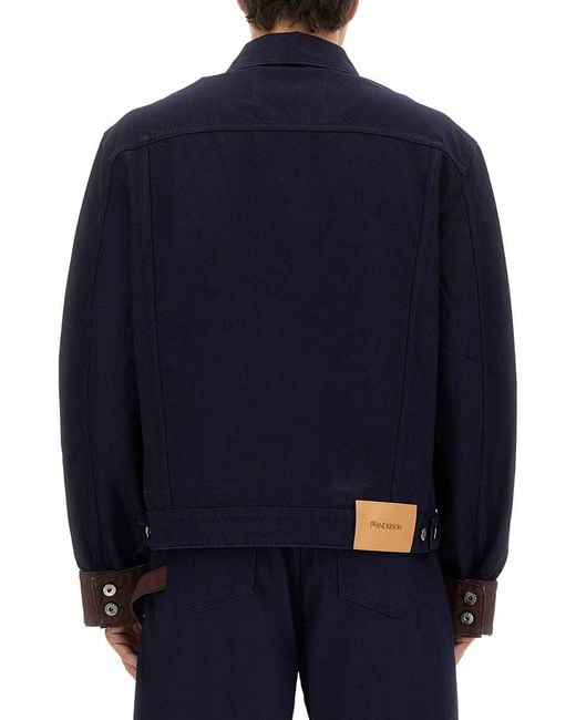 J.W. Anderson Blue Cropped Denim Jacket With Contrasting Cuffs for men