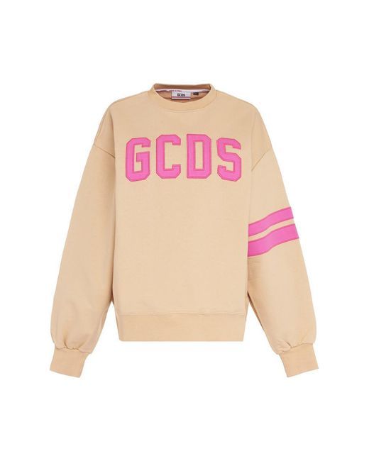Gcds Pink Cotton Crew-neck Sweatshirt