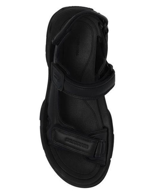 Balenciaga Black Tourist Chunky Faux-leather Sandals for men