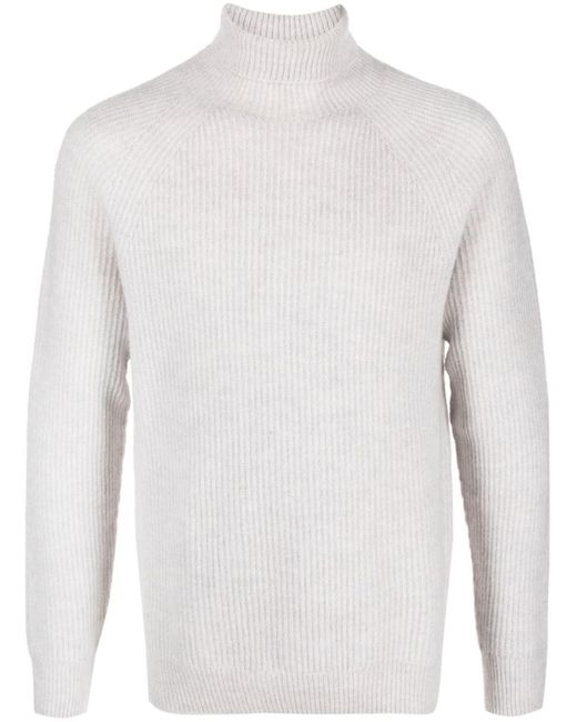 Peserico White Ribbed-knit Roll-neck Jumper for men